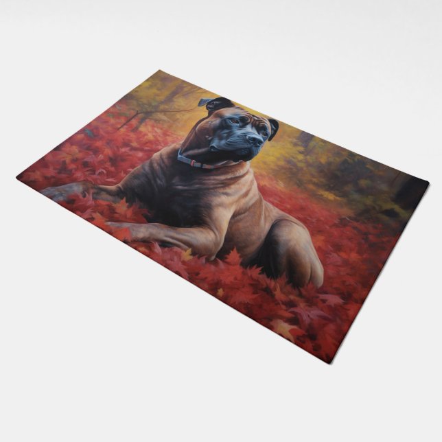 Cane Corso in Autumn Leaves Fall Inspire  Doormat (Angled)