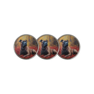 Cane Corso in Autumn Leaves Fall Inspire  Golf Ball Marker