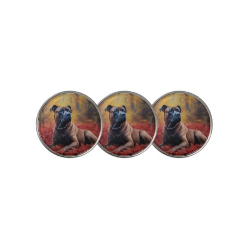 Cane Corso in Autumn Leaves Fall Inspire  Golf Ball Marker