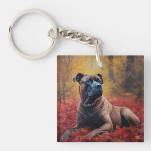Cane Corso in Autumn Leaves Fall Inspire  Keychain