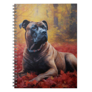 Cane Corso in Autumn Leaves Fall Inspire  Notebook