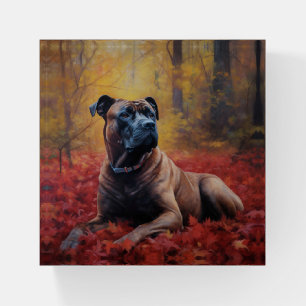 Cane Corso in Autumn Leaves Fall Inspire  Paperweight