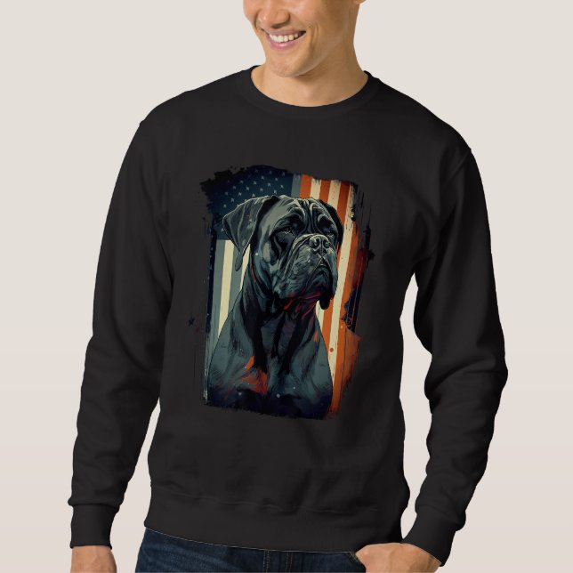 Cane Corso Italian Mastiff Dog Patriotic USA Ameri Sweatshirt (Front)