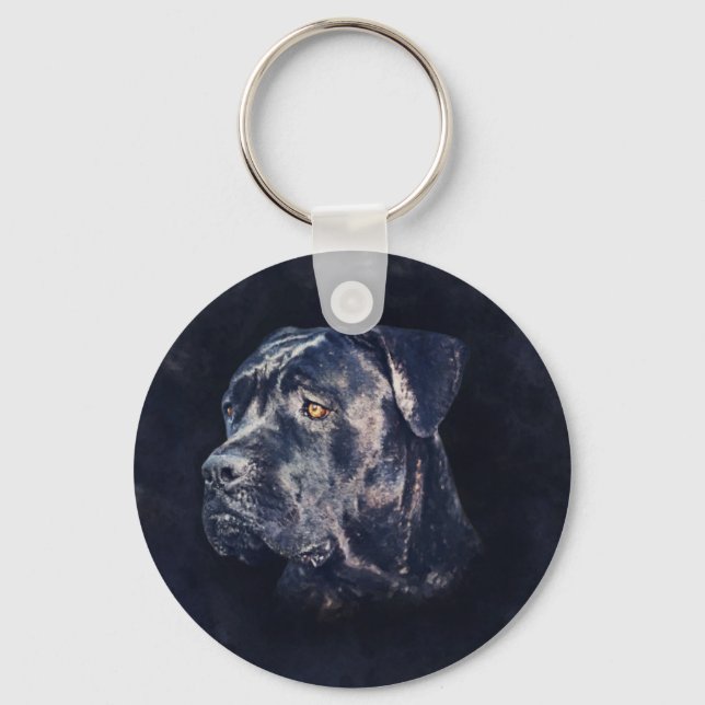 Cane Corso - Italian Mastiff Portrait Keychain (Front)