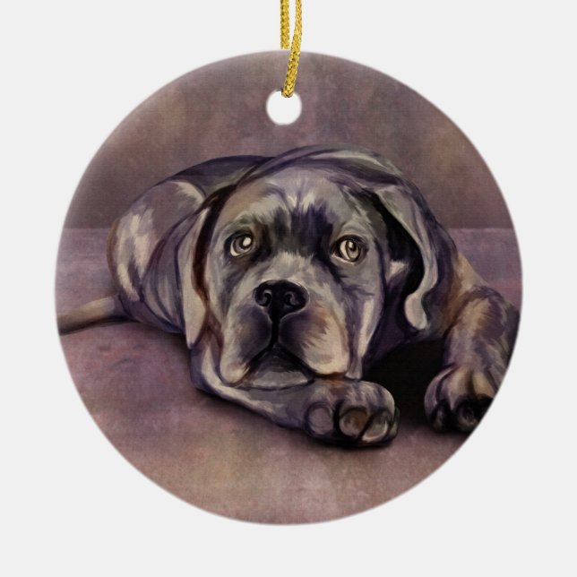 Cane Corso — Italian Mastiff Puppy Ceramic Ornament (Front)