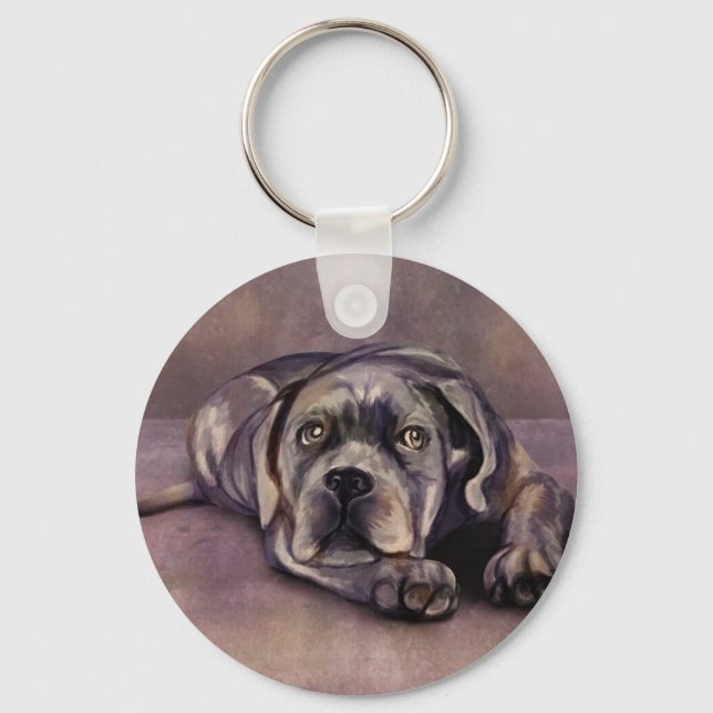 Cane Corso - Italian Mastiff Puppy Keychain (Front)