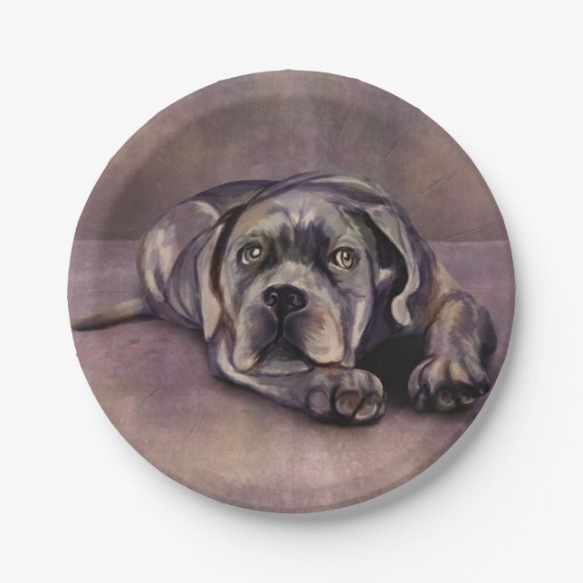 Cane Corso - Italian Mastiff Puppy Paper Plates (Front)