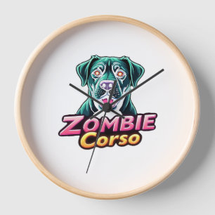 Cane Corso Italian Mastiff Zombie Dog Halloween Es Clock