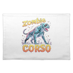 Cane Corso Italian Mastiff Zombie Dog Halloween Es Cloth Placemat