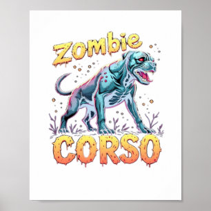 Cane Corso Italian Mastiff Zombie Dog Halloween Es Poster