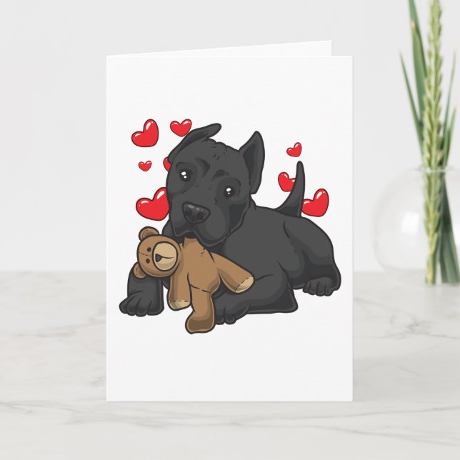 Cane Corso Italiano with stuffed animal Card (Front)