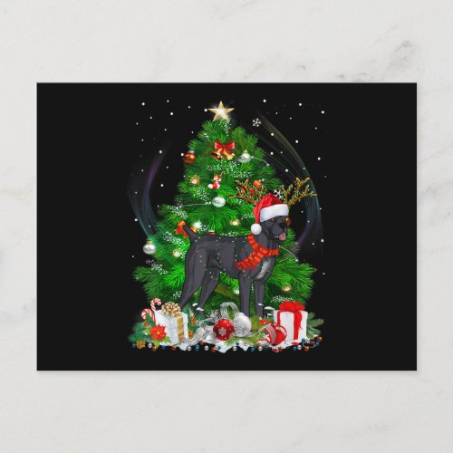 Cane Corso Mastiff Christmas Tree Light Pajama Dog Postcard