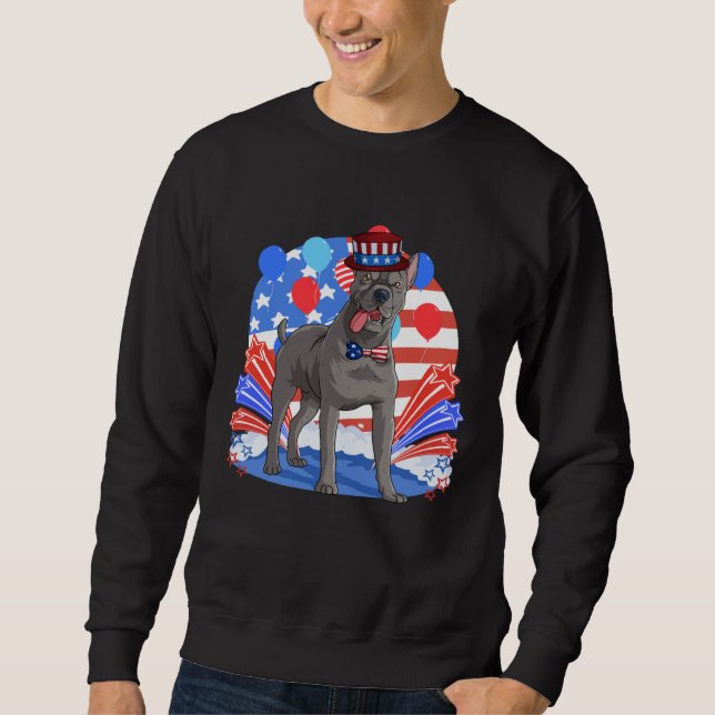 Cane Corso Merica 4th of July American Flag Patrio Sweatshirt (Front)