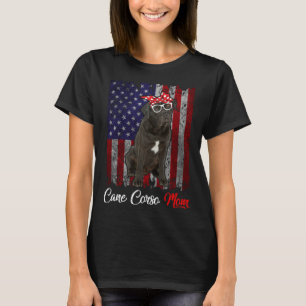 Cane Corso Mom American Flag T-Shirt
