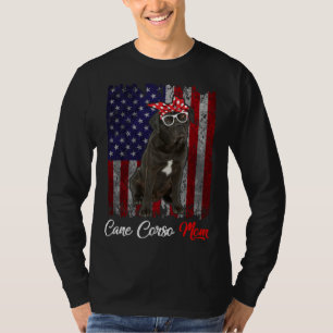 Cane Corso Mom American Flag T-Shirt