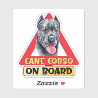 Cane Corso On Board Mastiff Dog Red Traffic Sign Sticker