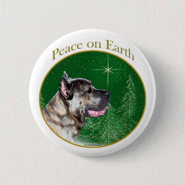 Cane Corso Peace Pinback Button (Front)