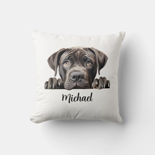 Cane Corso Peeking Dogs Sublimation Bundle  Throw Pillow (Front)