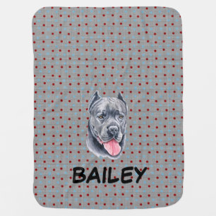 Cane Corso Personal Tartan Plaid Baby Blanket
