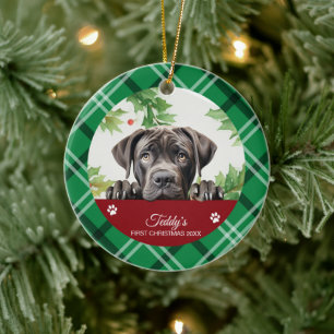 Cane Corso Personalized First Christmas Ceramic Ornament