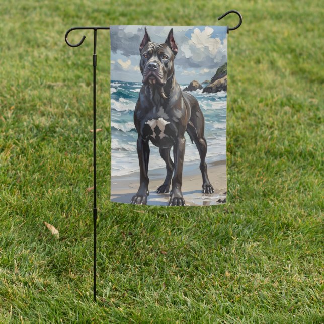 Cane Corso Powerful Beach Dog Art Garden Flag (In SItu)