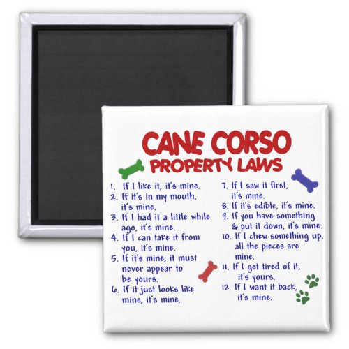 CANE CORSO Property Laws 2 Magnet