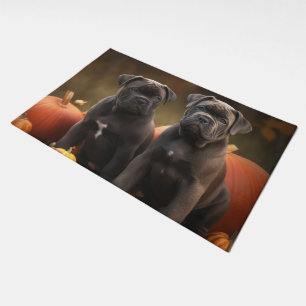 Cane Corso Puppy Autumn Delight Pumpkin Doormat