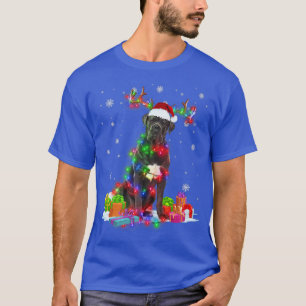 Cane Corso Reindeer Christmas Lights Funny Dog Xma T-Shirt