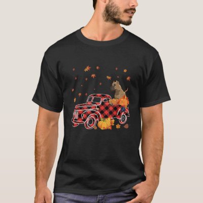 Cane Corso Riding Leopard Plaid Truck Thanksgiving T-Shirt