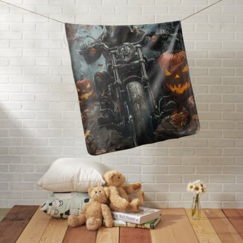 Cane Corso Riding Motorcycle Halloween Scary Baby Blanket