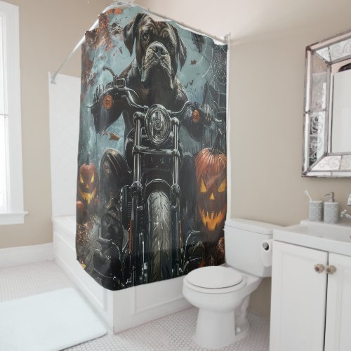 Cane Corso Riding Motorcycle Halloween Scary Shower Curtain
