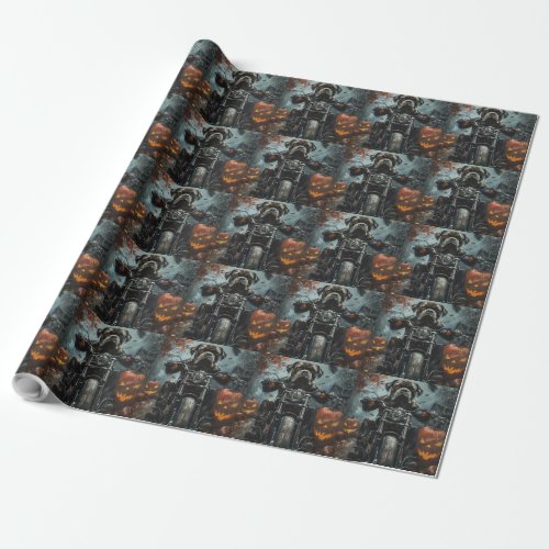 Cane Corso Riding Motorcycle Halloween Scary Wrapping Paper