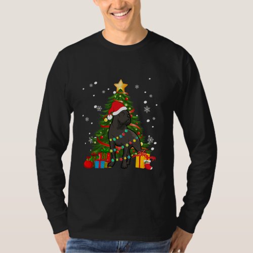 Cane Corso Santa Christmas Tree Light Pajama Dog T_Shirt