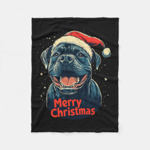 Cane Corso Santa Hat Merry Christmas Xmas Dog Love Fleece Blanket