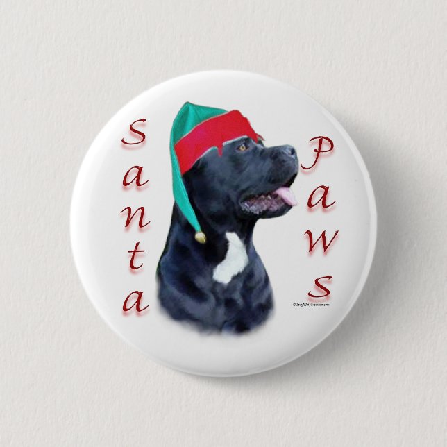 Cane Corso Santa Paws Button (Front)