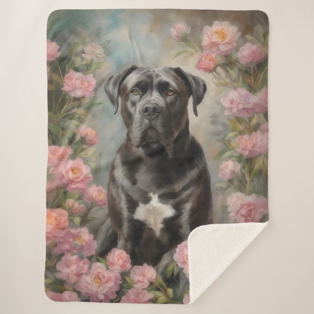 Cane Corso Sherpa Blanket (Front)