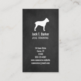 Cane Corso Silhouette - Chalkboard Style Business Card