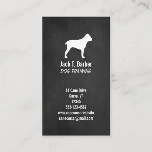 Cane Corso Silhouette _ Chalkboard Style Business Card