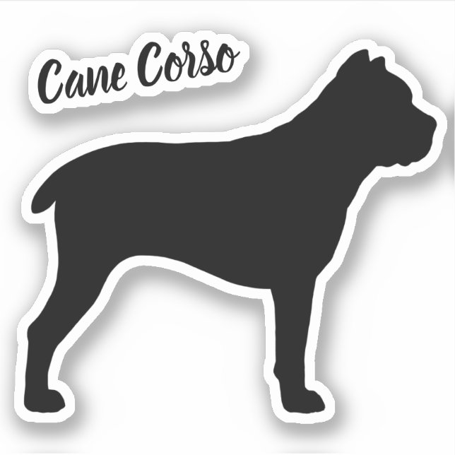 Cane Corso Silhouette Dog Breed Vinyl Sticker (Front)