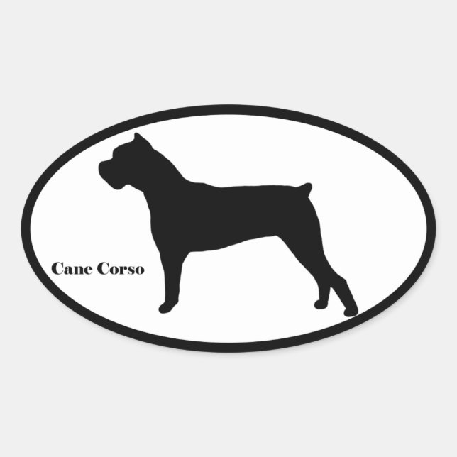 Cane Corso SIlhouette Oval Sticker (Front)
