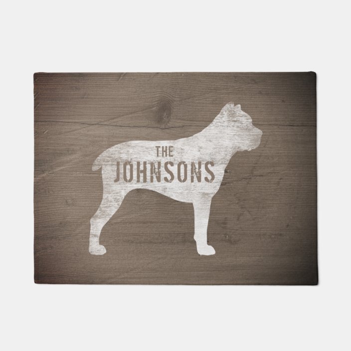 Cane Corso Silhouette Rustic Style Personalized Doormat Zazzle Com