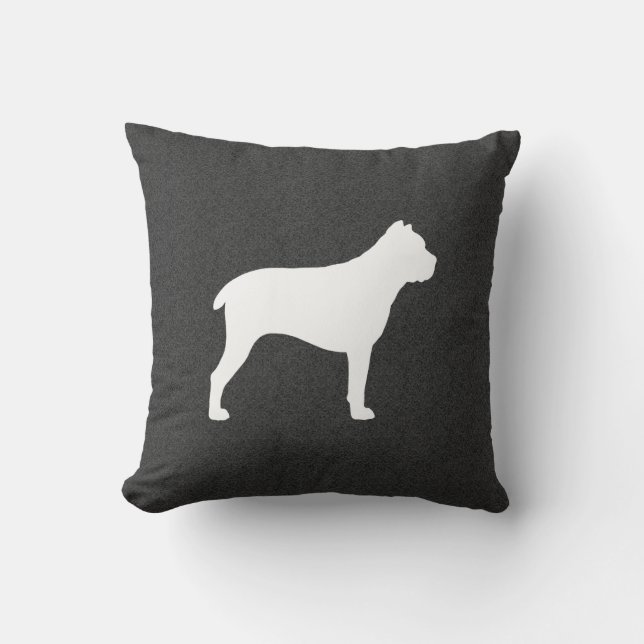 Cane Corso Silhouette Throw Pillow (Front)