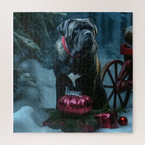 Cane Corso Snowy Sleigh Christmas Decor Jigsaw Puzzle