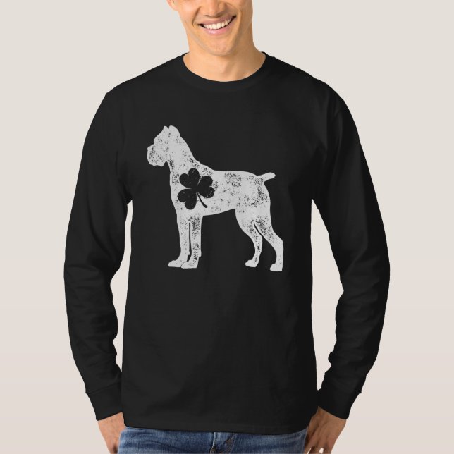 Cane Corso St Patricks Day Boys Kids Women Shamroc T-Shirt (Front)