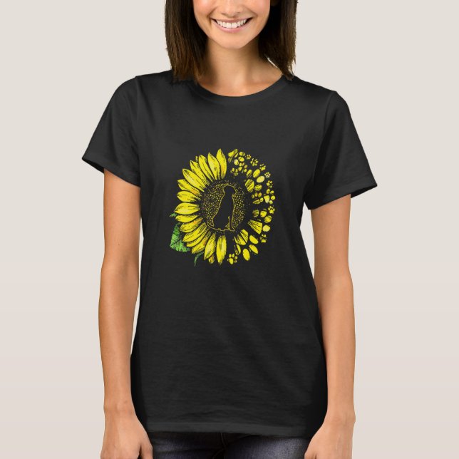 Cane Corso Sunflower With Paws Cute Dog T-Shirt (Front)