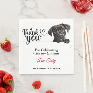 Cane Corso  Thank You Wedding Reception Napkins