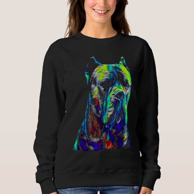 Cane Corso Watercolor Dog Head Sweatshirt (Front)