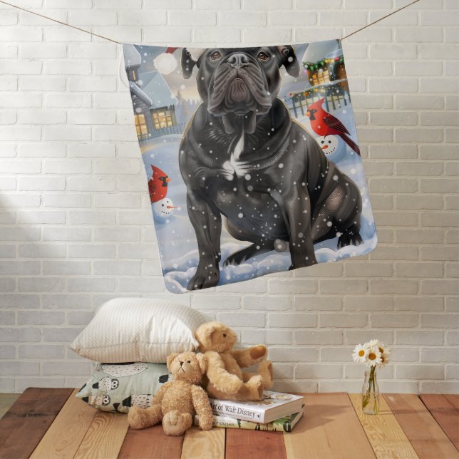 Cane Corso Winter Wonderland Christmas Joy  Baby Blanket (In Situ)