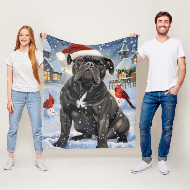 Cane Corso Winter Wonderland Christmas Joy  Fleece Blanket (In Situ)
