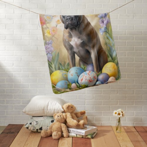Cane Corso with Easter Eggs Holiday Baby Blanket